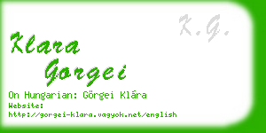 klara gorgei business card